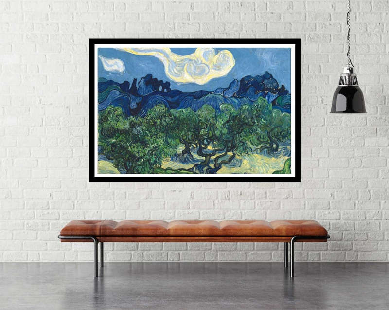 Olive Trees with the Alpilles in the Background by Vincent van Gogh - Art poster