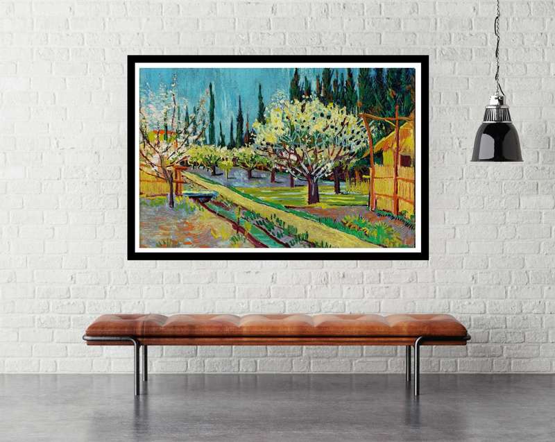 Orchard Bordered by Cypresses by Vincent van Gogh - Art poster
