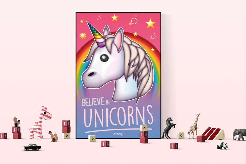 Believe in Unicorns - Emoji Poster