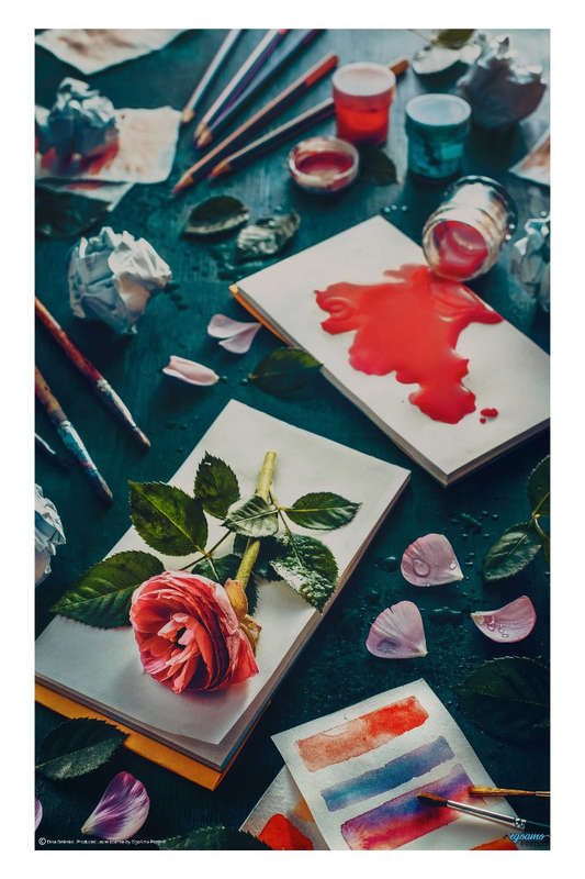 Painting flowers: stains and sketches by Dina Belenko - Still Life Photography poster