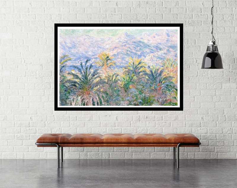 Palm Trees at Bordighera (1884) by Claude Monet - Art Poster