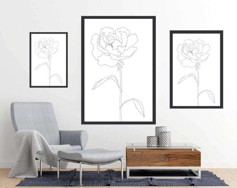 Peony Lines -  Art Poster