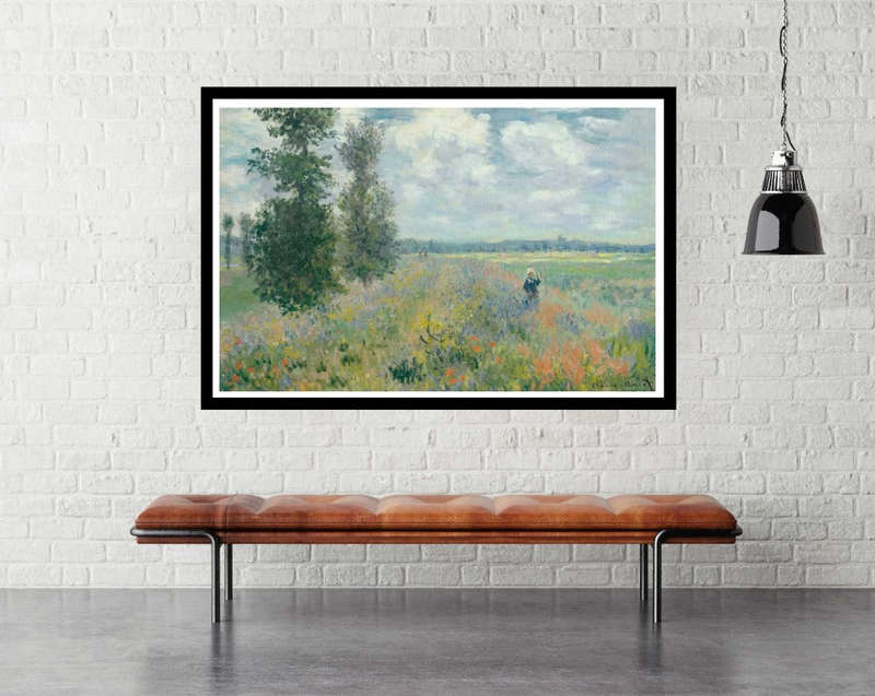 Poppy Fields near Argenteuil (1875) by Claude Monet - Art Poster