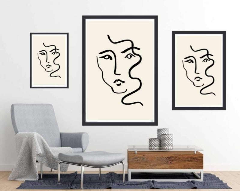 Portrait Black line art - Art Poster