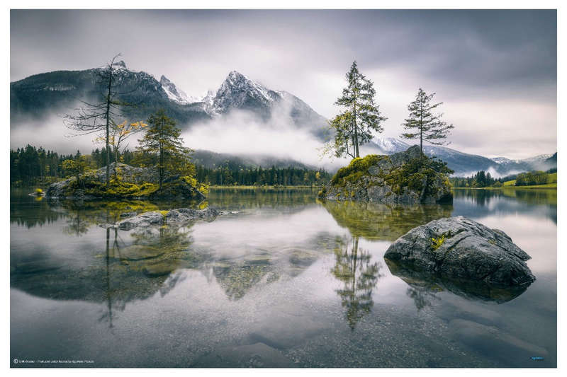 Rainy morning at Hintersee (Bavaria) by Dirk Weimer  - Landscape  Photography poster