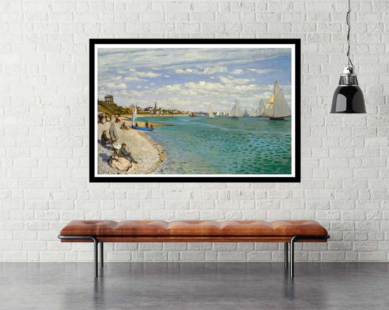 Regatta at Sainte-Adresse (1867) by Claude Monet - Art Poster