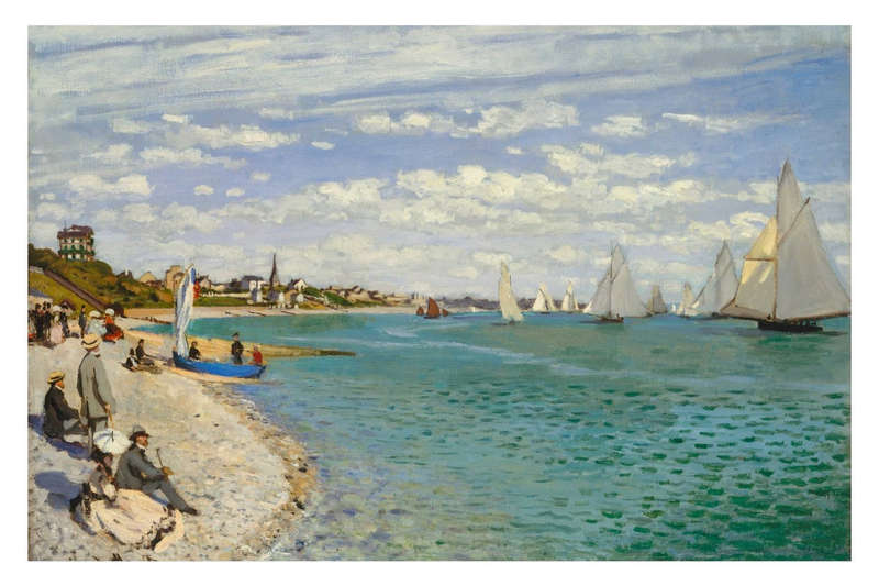 Regatta at Sainte-Adresse (1867) by Claude Monet - Art Poster