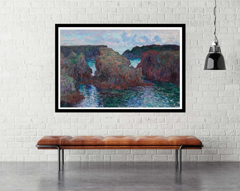 Rocks at Port-Goulphar, Belle-Île (1886)  by Claude Monet - Art Poster