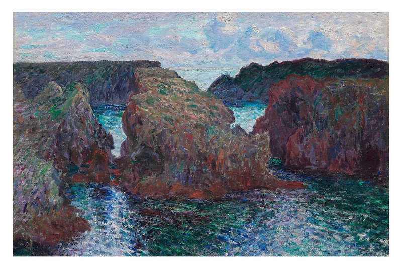 Rocks at Port-Goulphar, Belle-Île (1886)  by Claude Monet - Art Poster