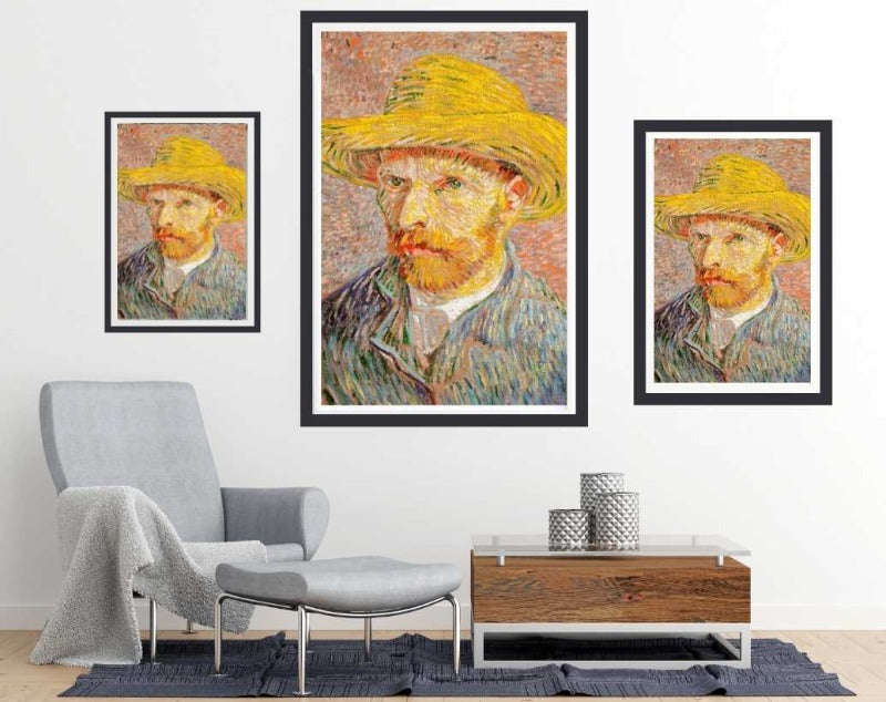 Self-Portrait with a Straw Hat by Vincent van Gogh - Art poster