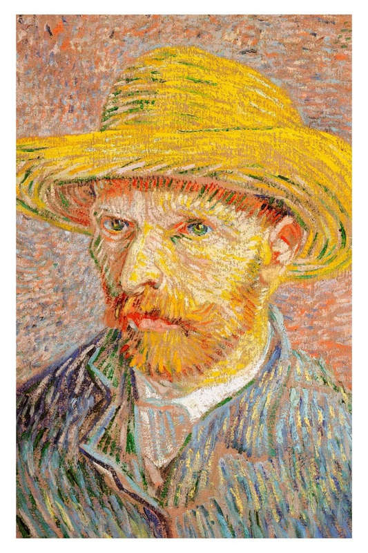 Self-Portrait with a Straw Hat by Vincent van Gogh - Art poster