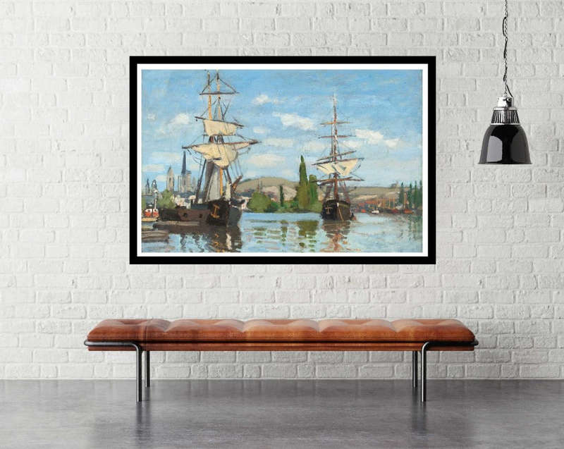 Ships Riding on the Seine at Rouen (18721873) by Claude Monet - Art Poster