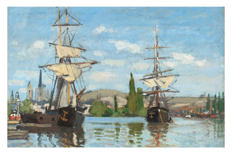 Ships Riding on the Seine at Rouen (18721873) by Claude Monet - Art Poster