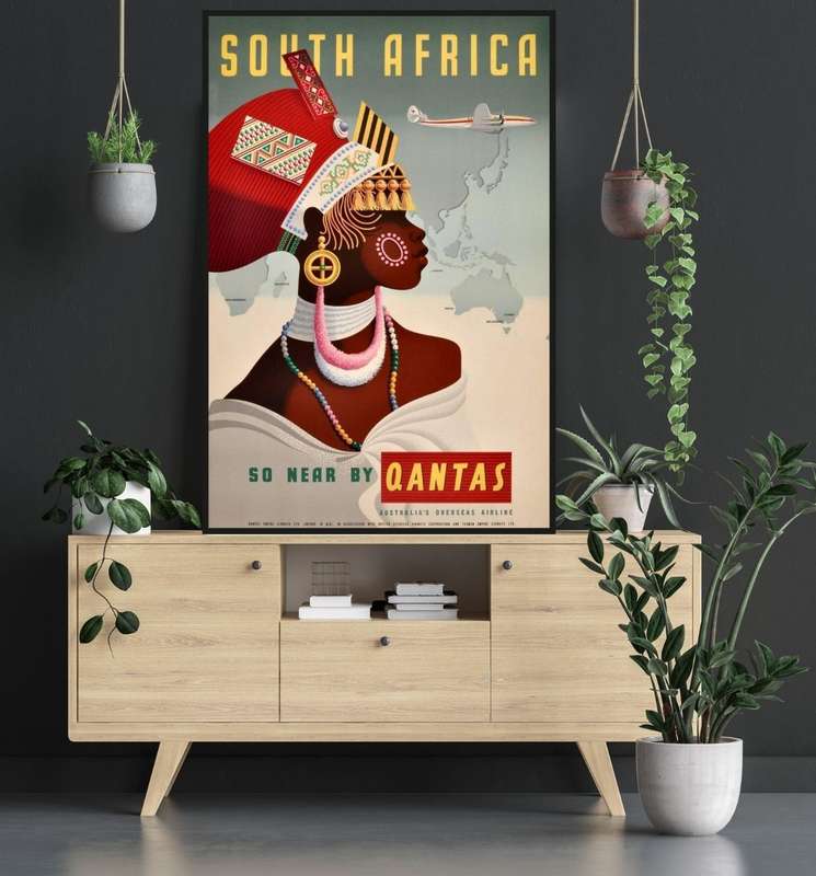 South Africa: So near by Qantas - Vintage Travel Maxi Poster