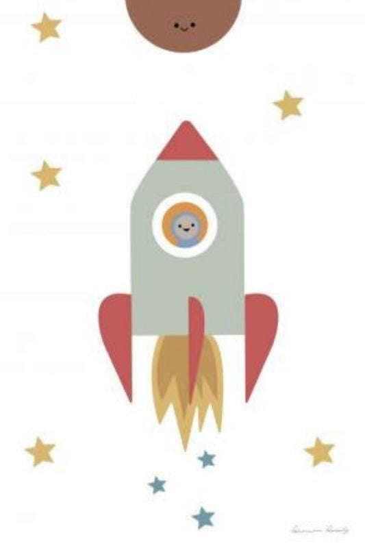 Spaceship to the Stars - Kids Illustration Poster