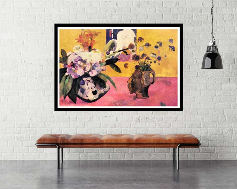 Still Life with Head-Shaped Vase and Japanese Woodcut (1889) by Paul Gauguin - Art Poster