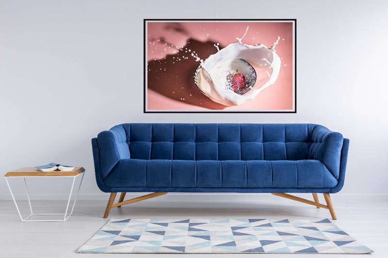 Strawberry fall into the milk trap by Grace Qian Guo - Photography poster