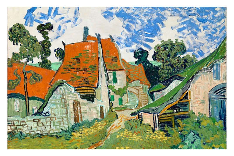 Street in Auvers-sur-Oise by  Vincent van Gogh - Art poster
