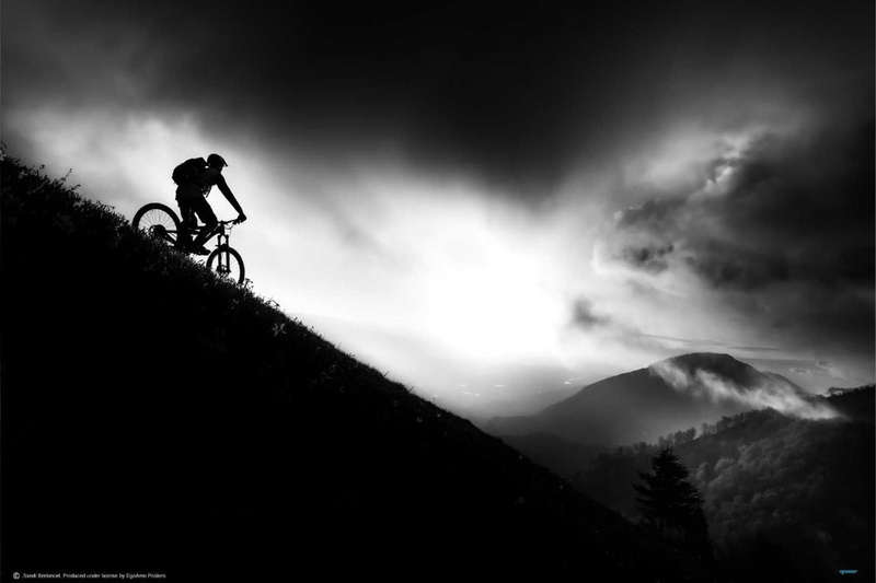 Sunrise Ride by Sandi Bertoncel - Mountain Biking Poster