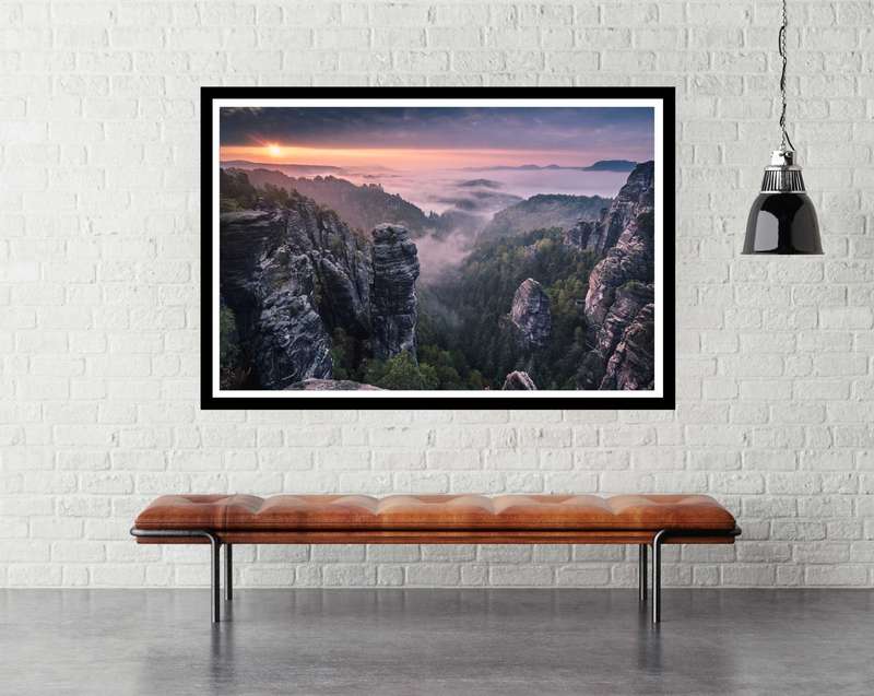 Sunrise on the Rocks by Andreas Wonisch - Landscape Photography poster