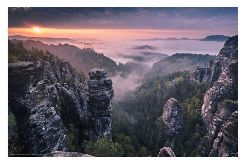 Sunrise on the Rocks by Andreas Wonisch - Landscape Photography poster