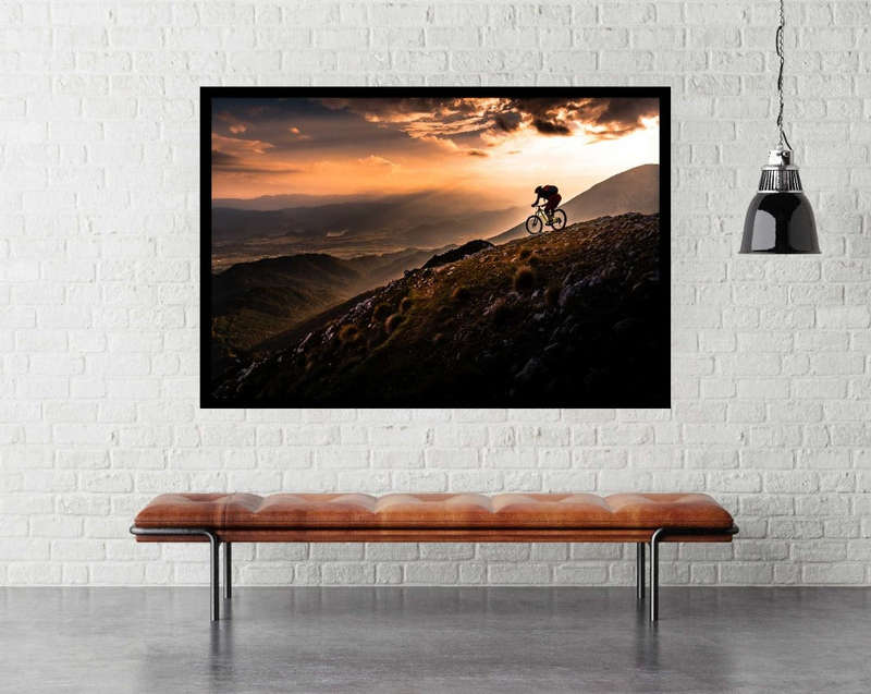 Sunset Ride by Sandi Bertoncelj  - Mountain Biking Poster