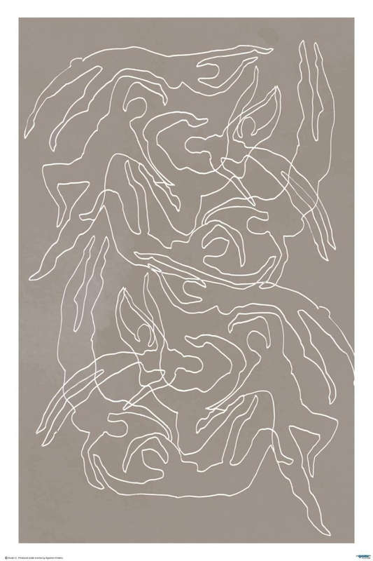 Swimmers (Brown) - Art Poster