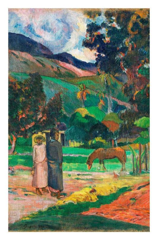 Tahitian Landscape (1892) by Paul Gauguin - Art Poster