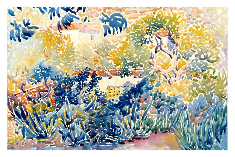 The Artist's Garden at Saint-Clair  by Henri Edmond Cross- Art Poster