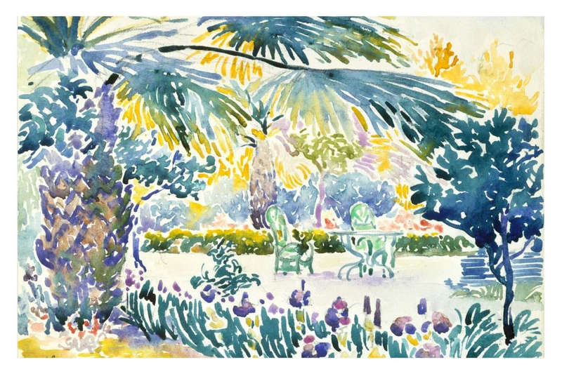 The Artist's Garden at Saint-Clair by Henri Edmond Cross- Art Poster