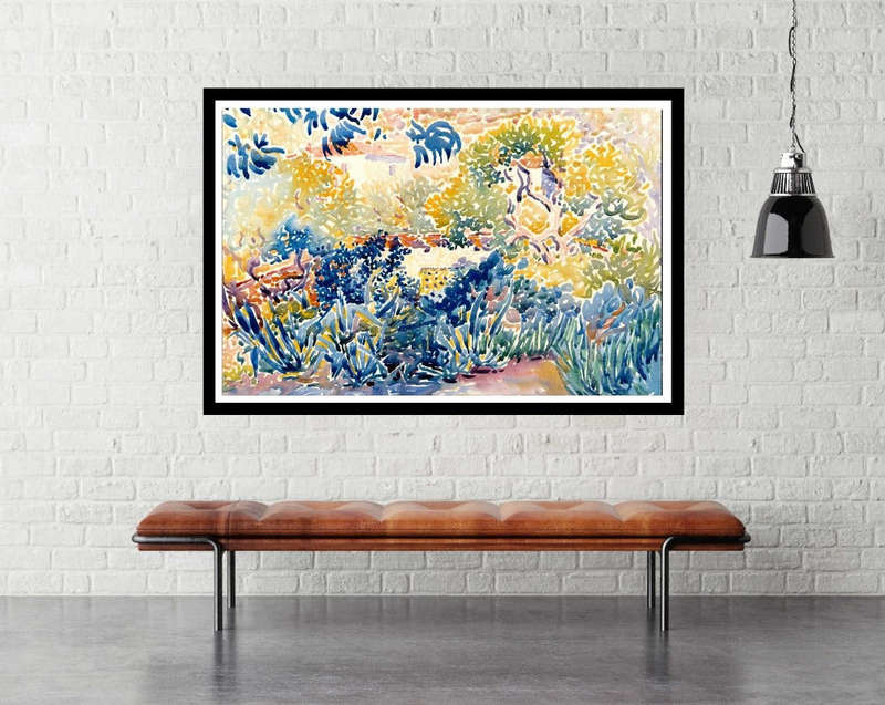 The Artist's Garden at Saint-Clair  by Henri Edmond Cross- Art Poster