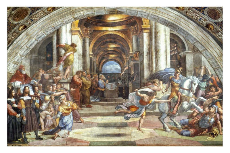 The Expulsion of Heliodorus from the Temple by Raphael - Art Poster