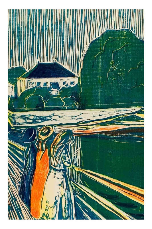 The Girls on the Bridge (1918) by Edvard Munch - Art Poster