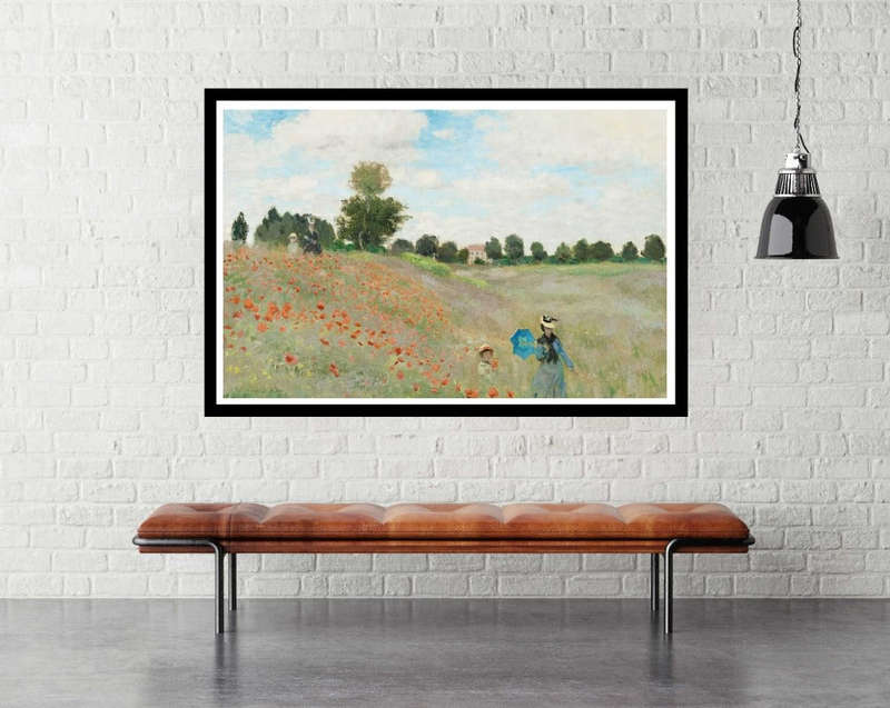 The Poppy Field near Argenteuil (1873) by Claude Monet - Art Poster