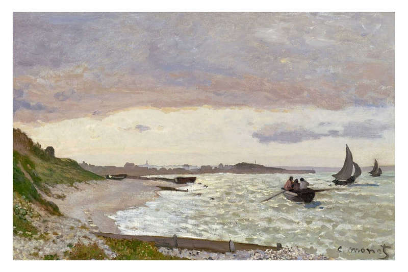 The Seashore at Sainte-Adresse (1864) by Claude Monet - Art Poster