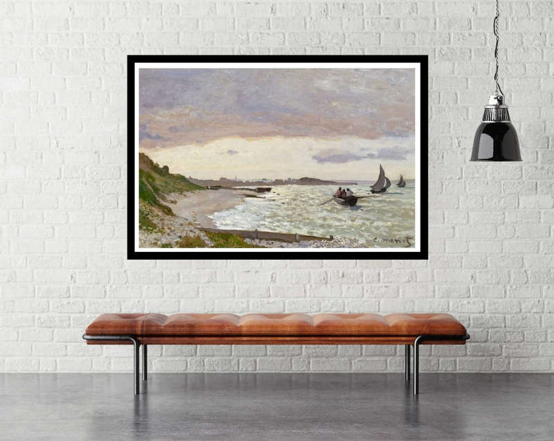 The Seashore at Sainte-Adresse (1864) by Claude Monet - Art Poster