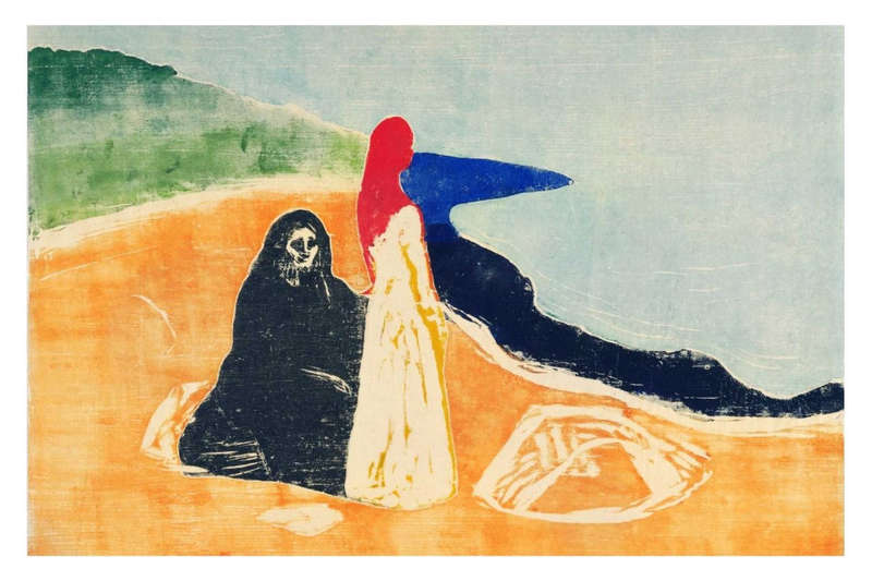 Two Women on the Shore (1898) by Edvard Munch - Art Poster