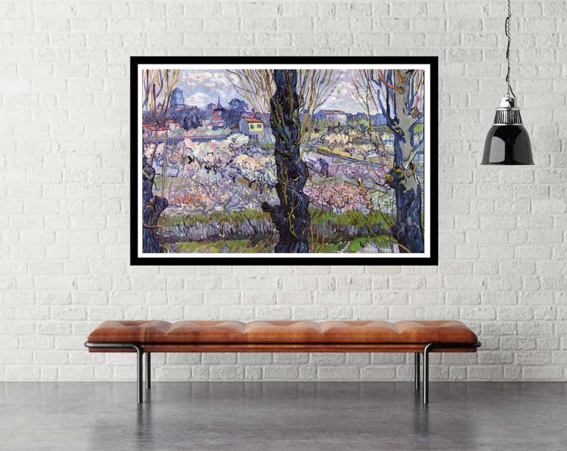 View of Arles, Flowering Orchards by Vincent van Gogh - Art poster