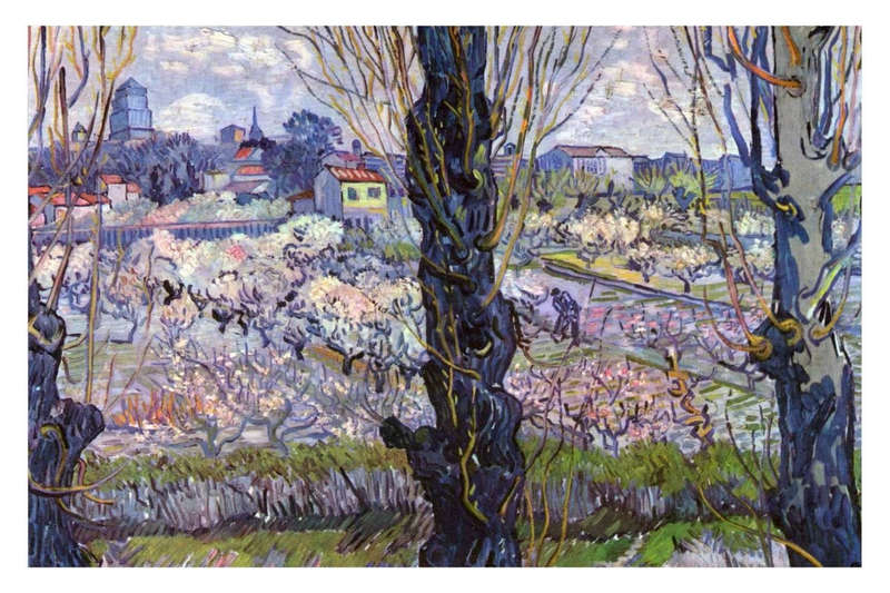 View of Arles, Flowering Orchards by Vincent van Gogh - Art poster