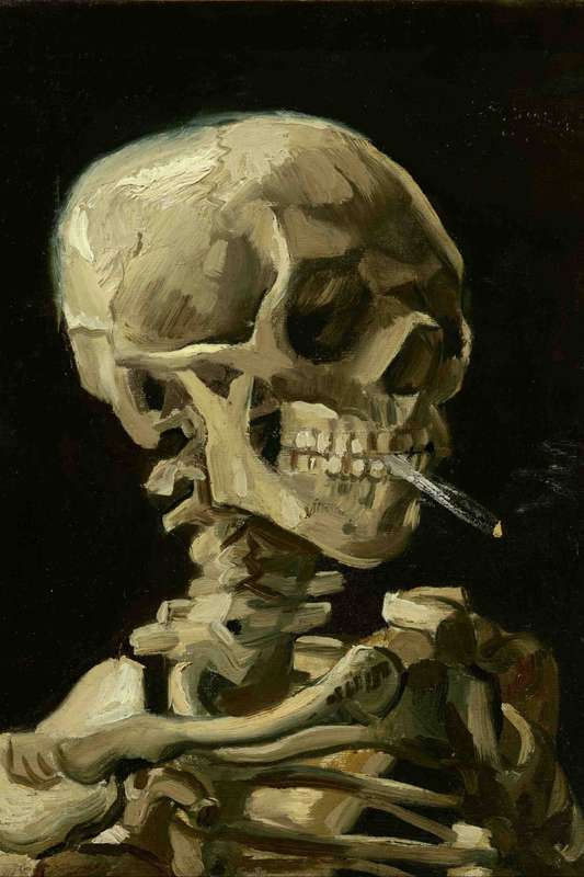 Vincent Van Gogh - Skull of a Skeleton with Burning Cigarette (1886) Poster