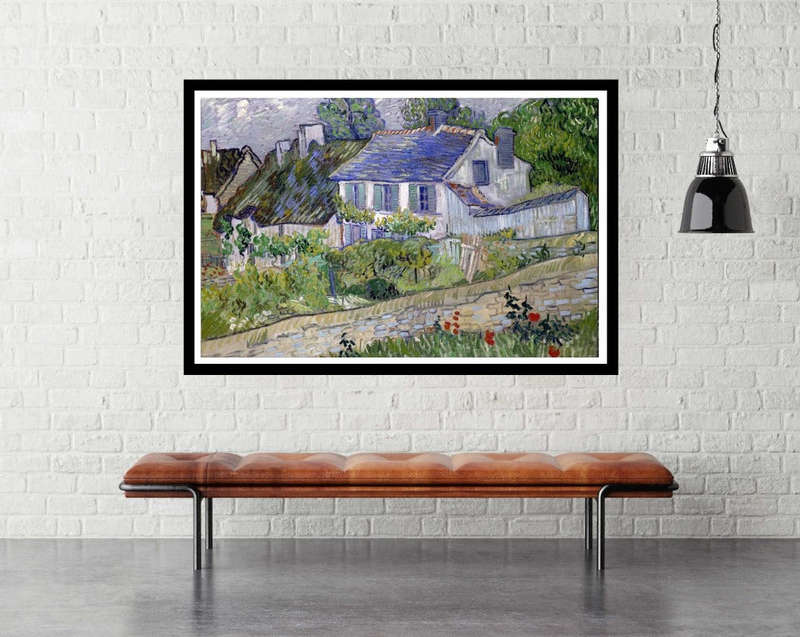 Vincent van Gogh's Houses at Auvers by  Vincent van Gogh - Art Poster