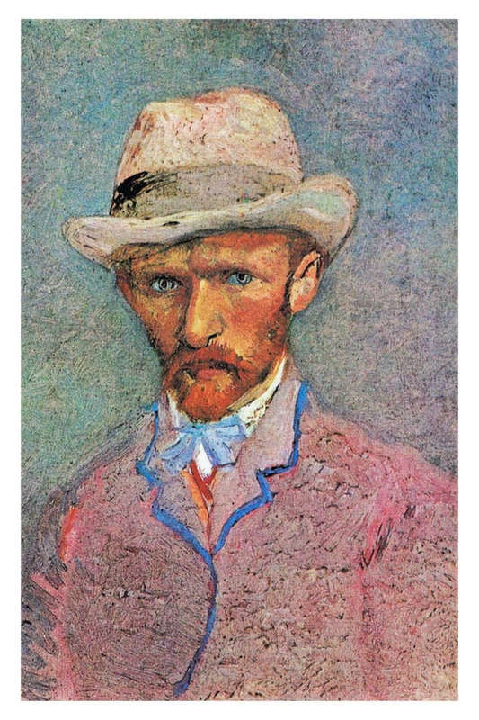 Vincent van Gogh's Self-Portrait with a Gray Straw Hat by  Vincent van Gogh - Art poster