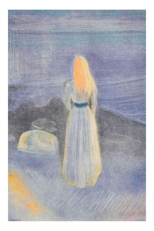 Young Woman on the Beach (1896) by Edvard Munch - Art Poster