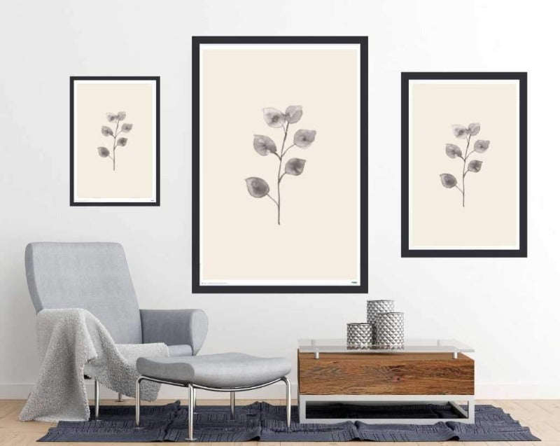 Eucalyptus Twig - line art poster - Art Poster