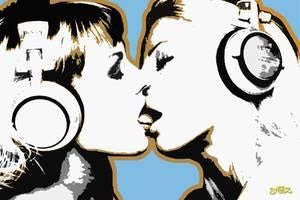Steez - Girls Kissing Urban Graffiti Poster