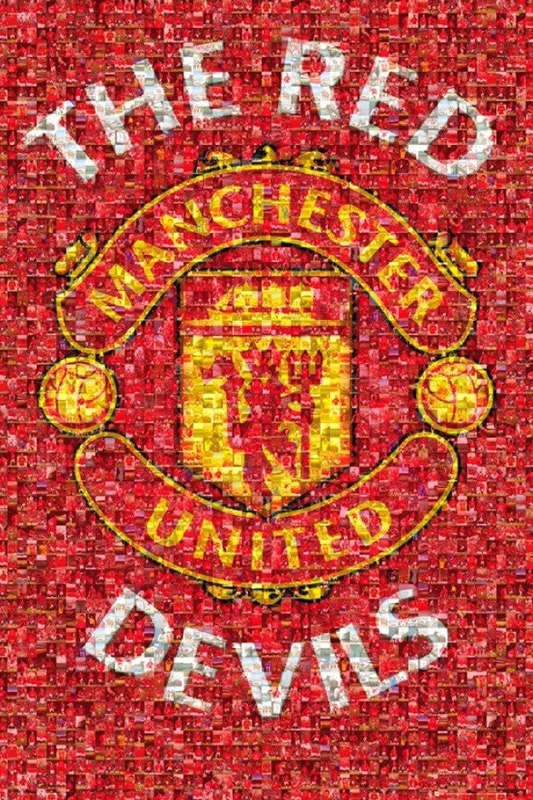 Manchester United - Red Devils Mosaic - Poster - Framed Poster