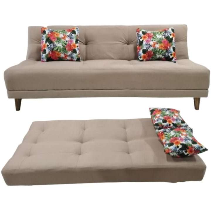 Sleek Sleeper Couch - Brown Spaza Suede / Single