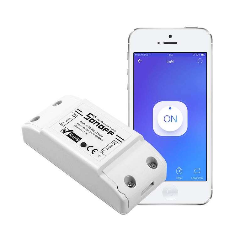 SONOFF BASIC R2 10A SMART WIFI WIRELESS SWITCH, UNIVERSAL DIY MODULE FOR SMART HOME AUTOMATION