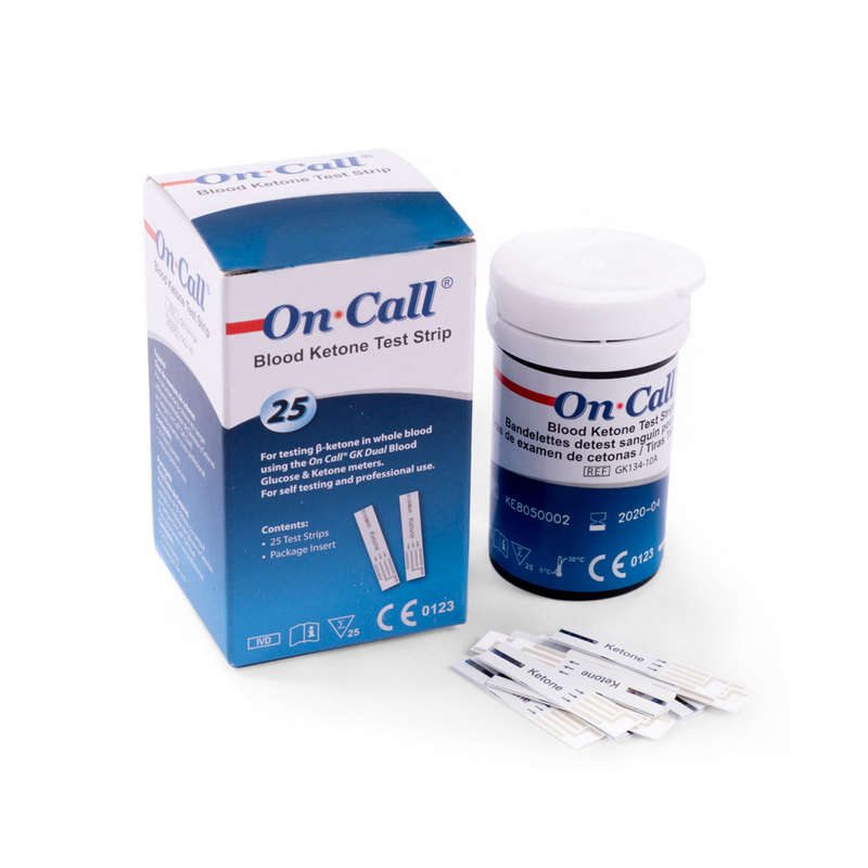 On Call Blood Ketone Test Strips - 50 x On Call Ketone Blood Meter Strips