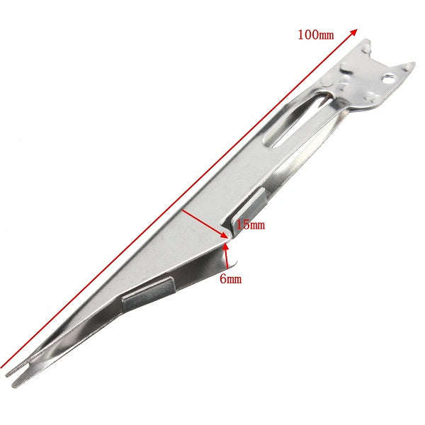 Tie Fast Knot Tying Tool Fly Fish Fishing Line Tyer With Hook Eye Cleaner Silver